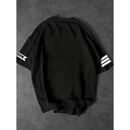 [Men's Slogan T-Shirt] Soft Polyester Men's Street Fashion T-Shirt | 