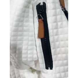 3pcs Men's Casual Waffle Knit Jacquard Hoodie Set - Long Sleeve Pullover with Side Zipper Detail, Perfect for Daily Commute, Outdoor Sports, and Beach Vacations