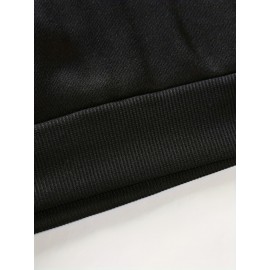 Men'S Casual Black Hoodie with White Floral Print - Trendy Long Sleeve Pullover, Regular Fit, Slight Stretch Fabric, Casual Wear Hoodie|Floral Print Hoodie|Stretchy Fabric Hoodie, Hoodie, Sweatshirt, Sweatshirt Set, Sweatshirt Set for