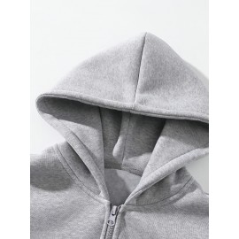 [Sporty Sweatshirts] 2pcs Sporty Comfortable Fleece-Lined Half-Zip Hooded Sweatshirts | Unisex Regular Fit Polyester Pullovers with Zippered Pockets for Gym, Casual & Lounge Wear, Machine Washable, Soft Knit Texture, Heather Grey & Black