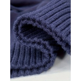 Men'S Casual Striped Sweater - Cozy Knit Pullover with Yellow, White & Navy Blue Horizontal Stripes, Long Sleeve Crew Neck for Fall/Winter, Sweater Vest