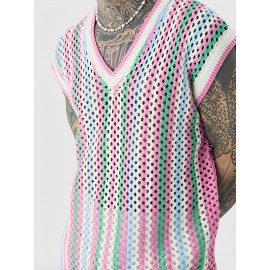 Openwork Crochet Vest