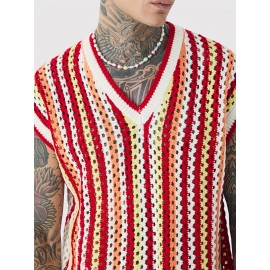 Openwork Crochet Vest