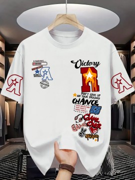 Men'S Vibrant Orange Graphic T-Shirt - 