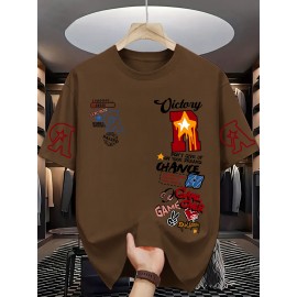 Men'S Vibrant Orange Graphic T-Shirt - 