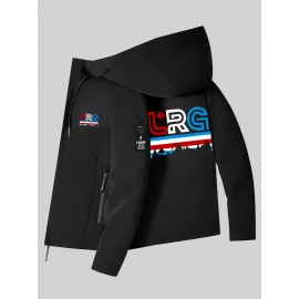 Unisex All-Season Windproof Hooded Jacket with Bold 